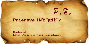Prierava Hágár névjegykártya
